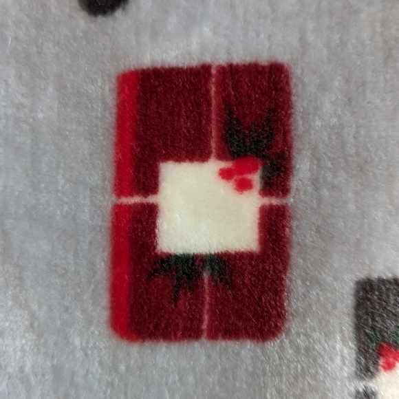 Boston Terrier Christmas Black White Dog Breed Plush Throw 50"x 70" Silver NWT - Picture 6 of 12